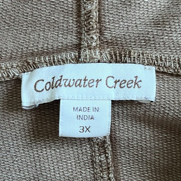 Olive Khaki Lace Trim Hoodie Tunic Top 3/4 Sleeve Cotton Pullover Plus Size 3X - Picture 5 of 7